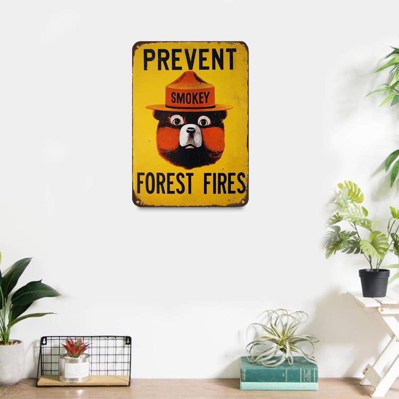 CCPARTON Smokey Bear Prevent Forest Fires Outdoors Metal Tin Sign Wall Decor Retro Metal Signs 8x12 Inch - Image 5